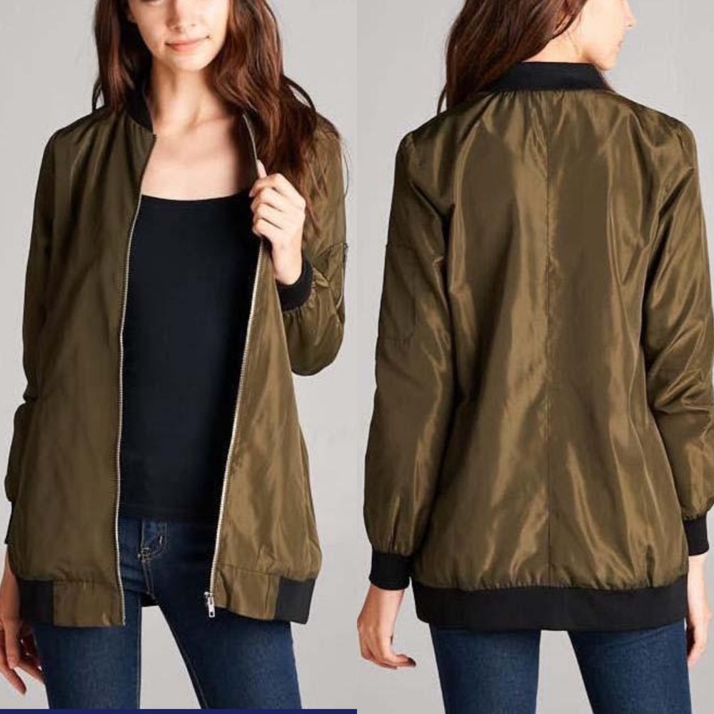 NWT olive green bomber jacket